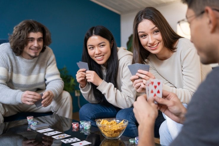 Pengguna meninjau privasi akun di ponsel